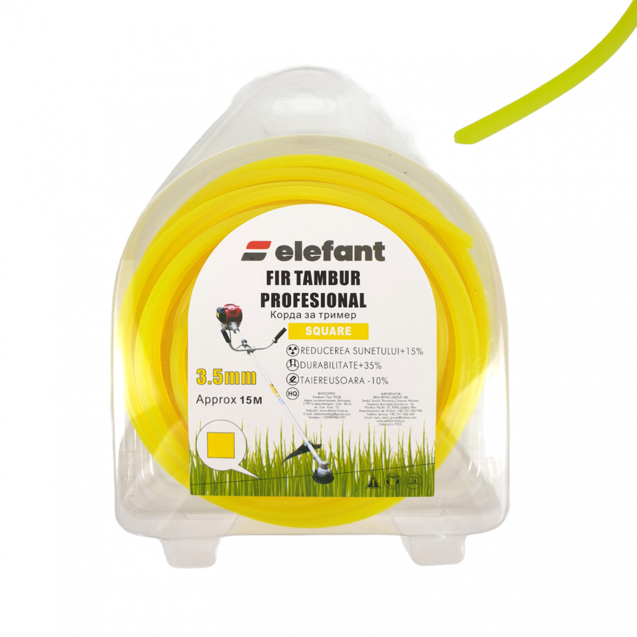 FIR TAMBUR (PATRAT YELLOW) 3.5mm x 15m, Elefant