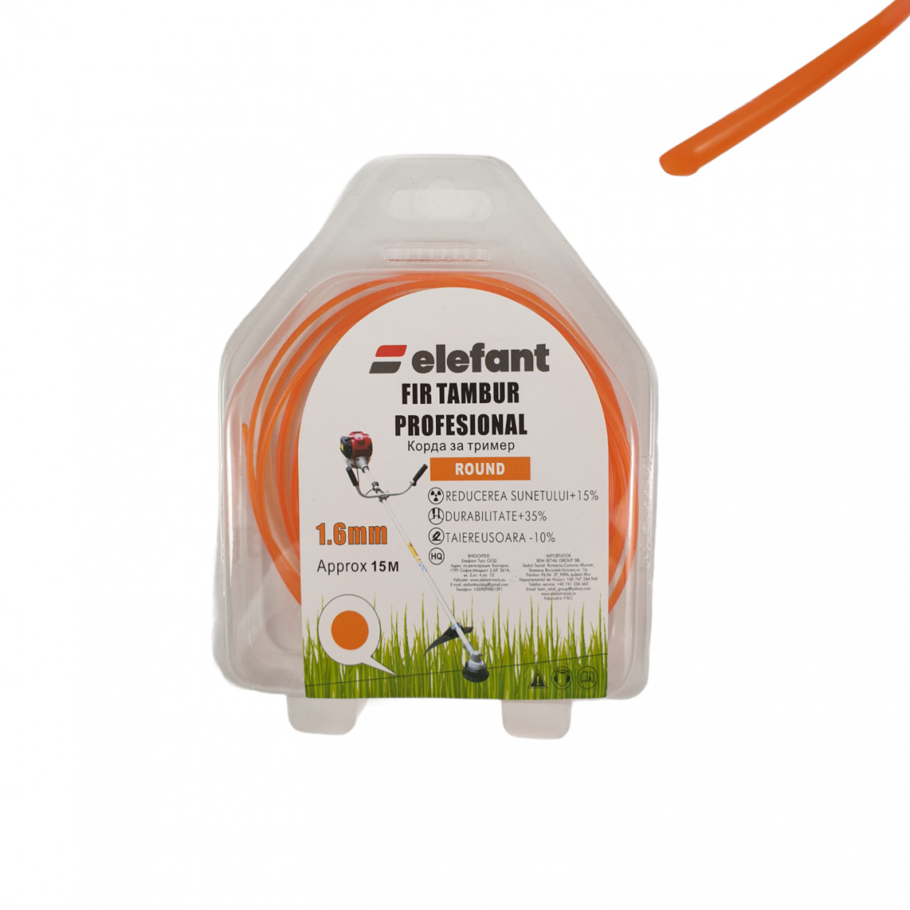 FIR TAMBUR (ROTUND ORANGE) 1.6mm x 15m