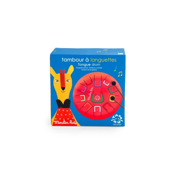 Jocuri si jucarii - Toba muzicala rosie copii cu 11 note Moulin Roty