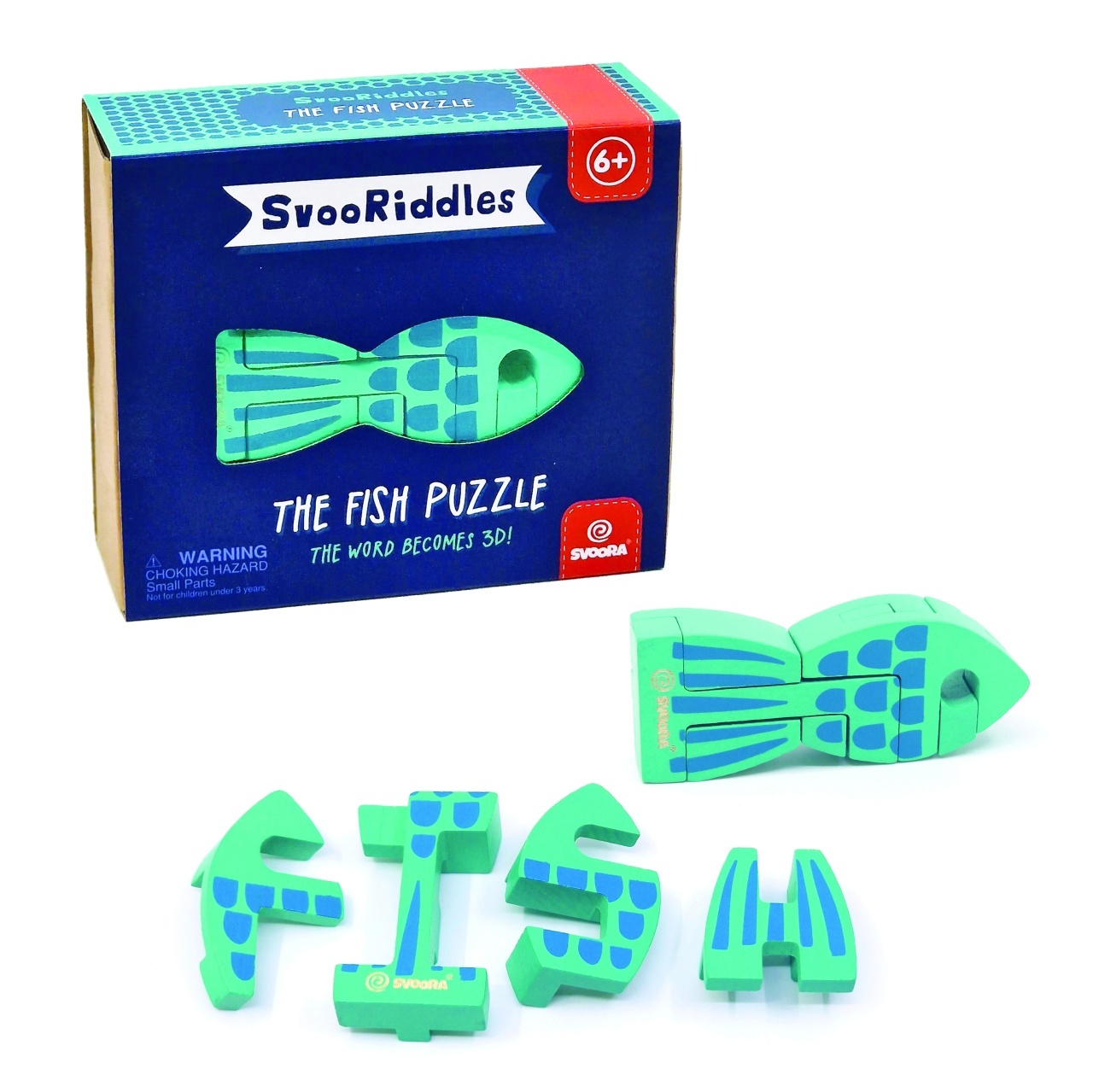 Jocuri - Puzzle 3D din lemn Peste, Svoora