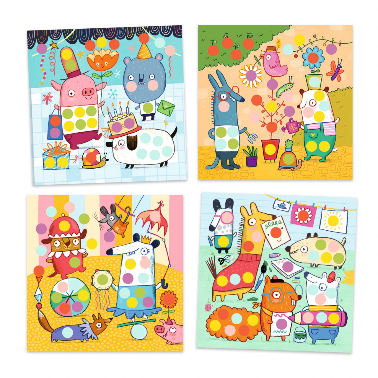 Joc creativ cu autocolante Buline colorate, Djeco [1]
