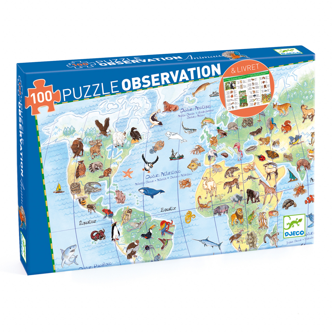 Jocuri - Puzzle observatie Animalele lumii, Djeco