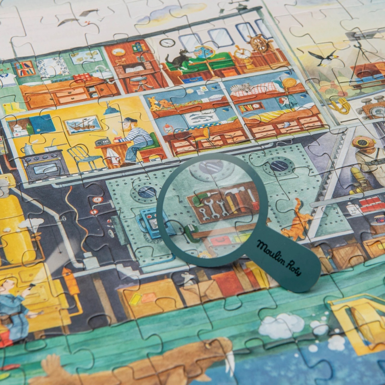 uzzle de observatie Sub apa 200 Piese cu poster si lupa Moulin Roty [1]