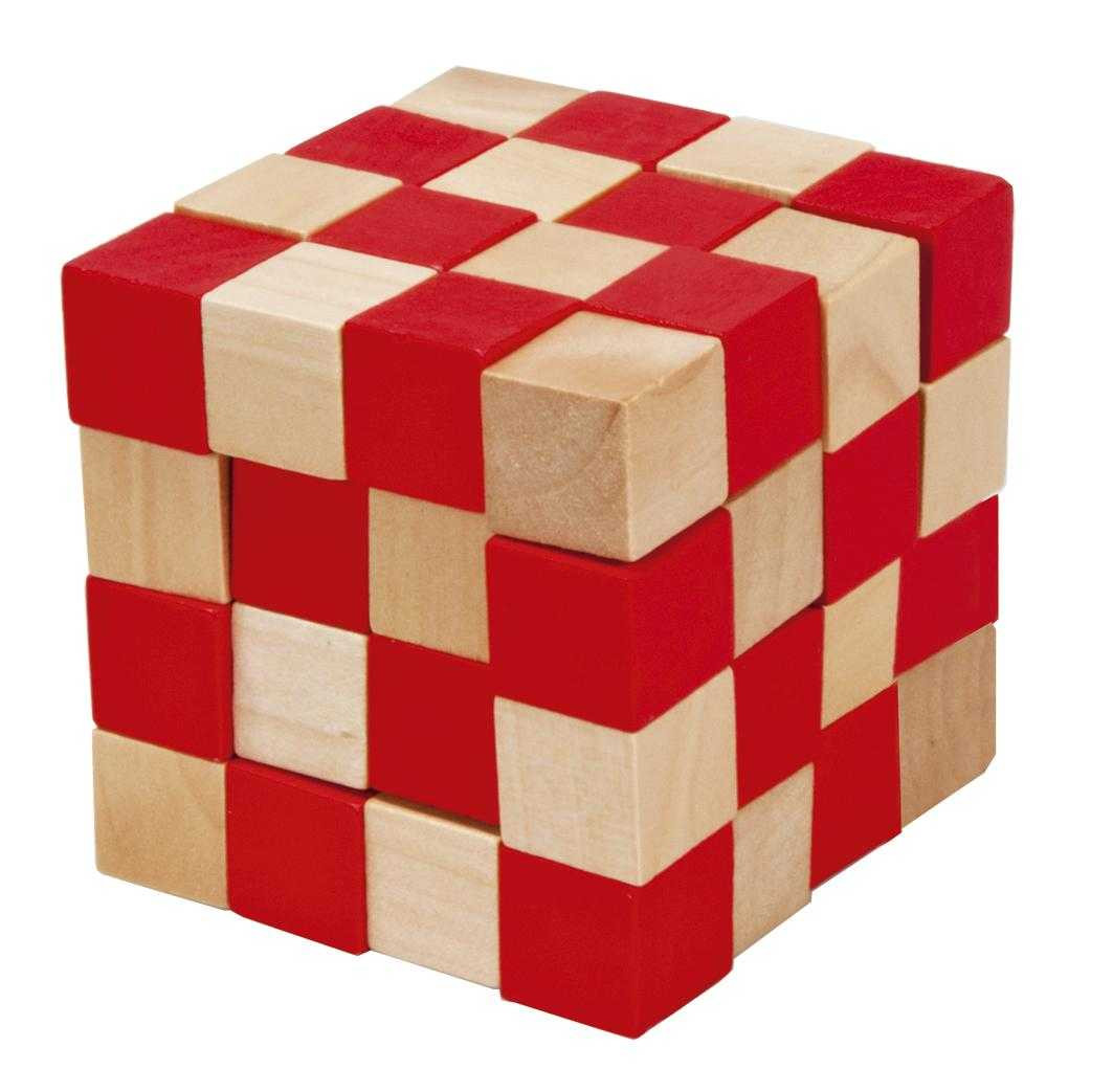 De logica - Joc logic IQ 3D Puzzle rosu&natural Anaconda, Fridolin