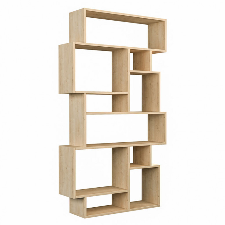 Biblioteca Pako World, Model Karmato, 96x25,5x168,5 cm, Natur