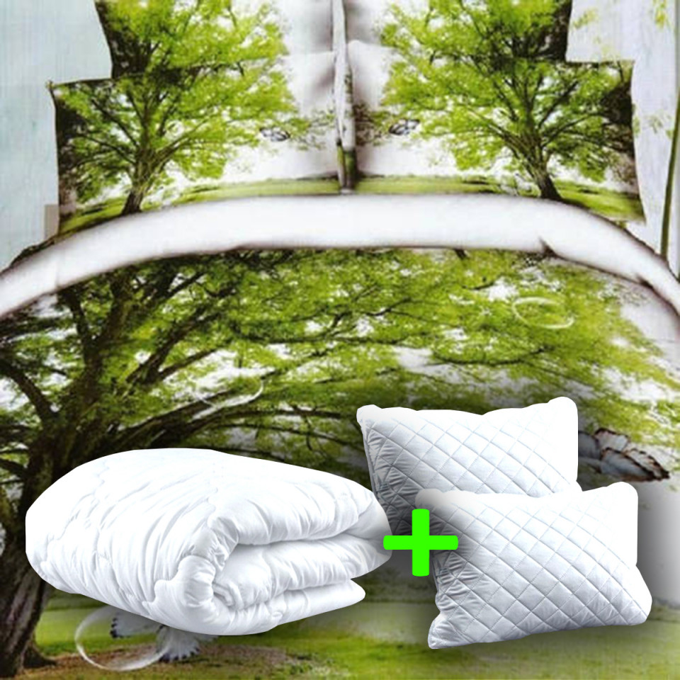 PACHET PROMO LENJERIE PAT DIGITAL PRINT 3D + 2 PERNE + PILOTĂ (P3D40) (P3D40)