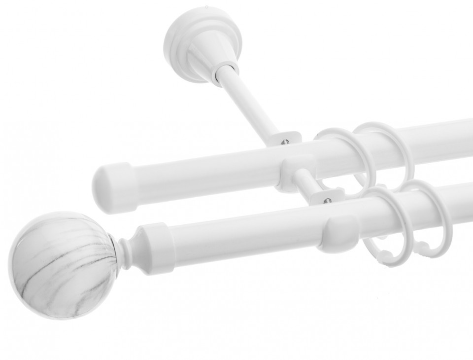 Galerie dubla Ball alb lucios 19mm/19mm 19mm/19mm pret redus imagine 2022