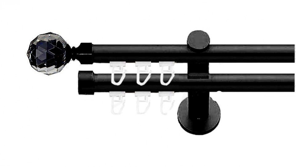 Galerie dubla Kula Crystal teava profil negru 19mm GALERII 2023-09-22