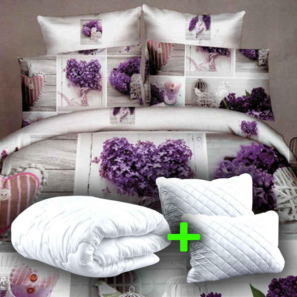PACHET PROMO LENJERIE PAT DIGITAL PRINT 3D + 2 PERNE + PILOTĂ (P3D19) (P3D19)