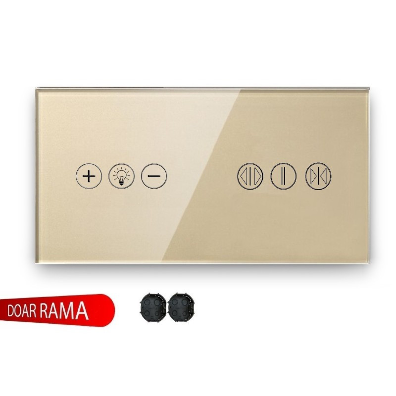 Panou întrerupător dimmer (Variator tensiune) WiFi+perdele din sticlă M1 casa pret redus imagine 2022