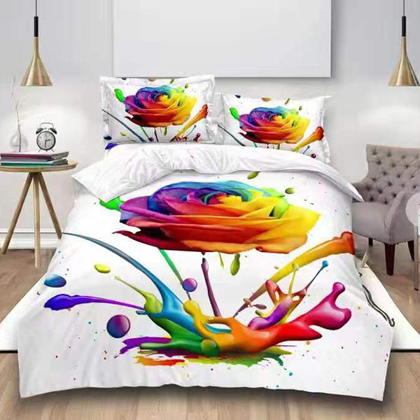Lenjerie de pat digital print 3D (RAINBOW R5) (RAINBOW pret redus imagine 2022