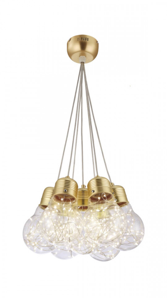 Lustra sticla BULBS SP7 gold & transparent 142007