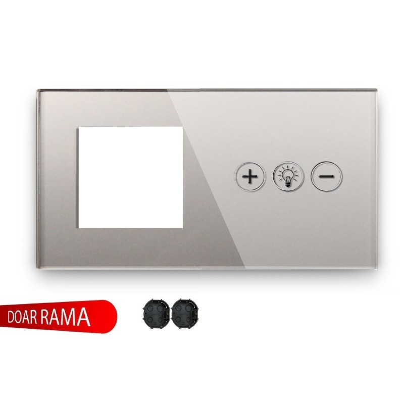 Ramă priză + panou întrerupător dimmer (Variator tensiune) WiFi din sticlă M1 casa pret redus imagine 2022