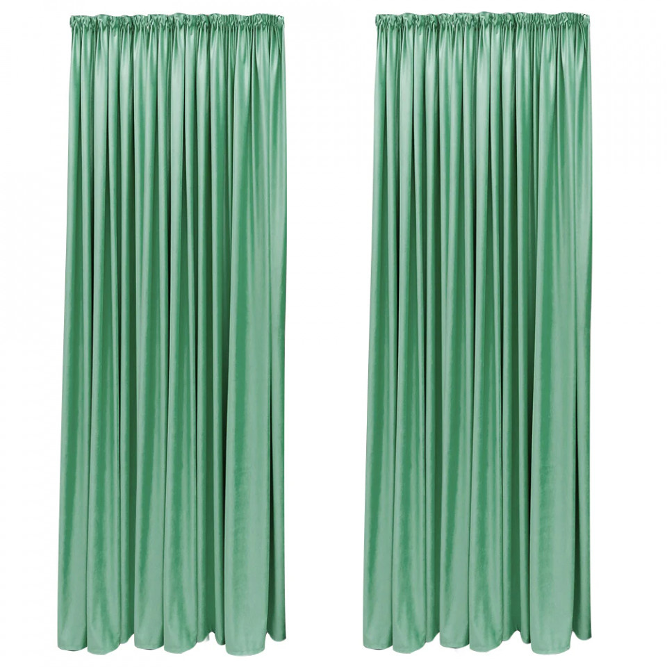 SET DRAPERIE BLACK OUT CATIFEA VELVET CU REJANSA DE 8 CM VERDE MENTA