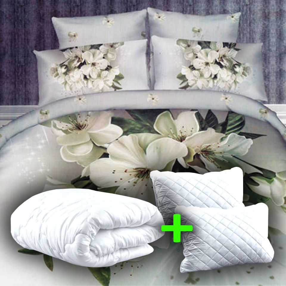 PACHET PROMO LENJERIE PAT DIGITAL PRINT 3D + 2 PERNE + PILOTĂ (P3D6) (P3D6)