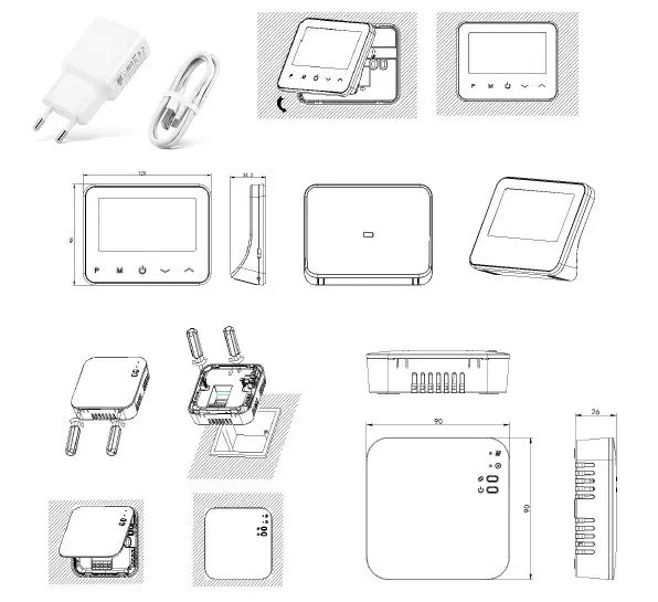 Termostat Inteligent TORWT-20 Portabil, cu WiFi+RF, ecran tactil, pentru centrale pe gaz, incalzire in pardoseala - 2 | YEO