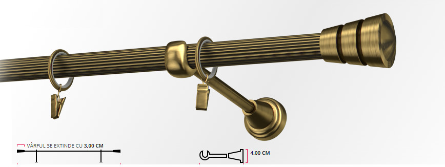 Galerie Simpla Striat Corso 19 Mm - Aur Antic