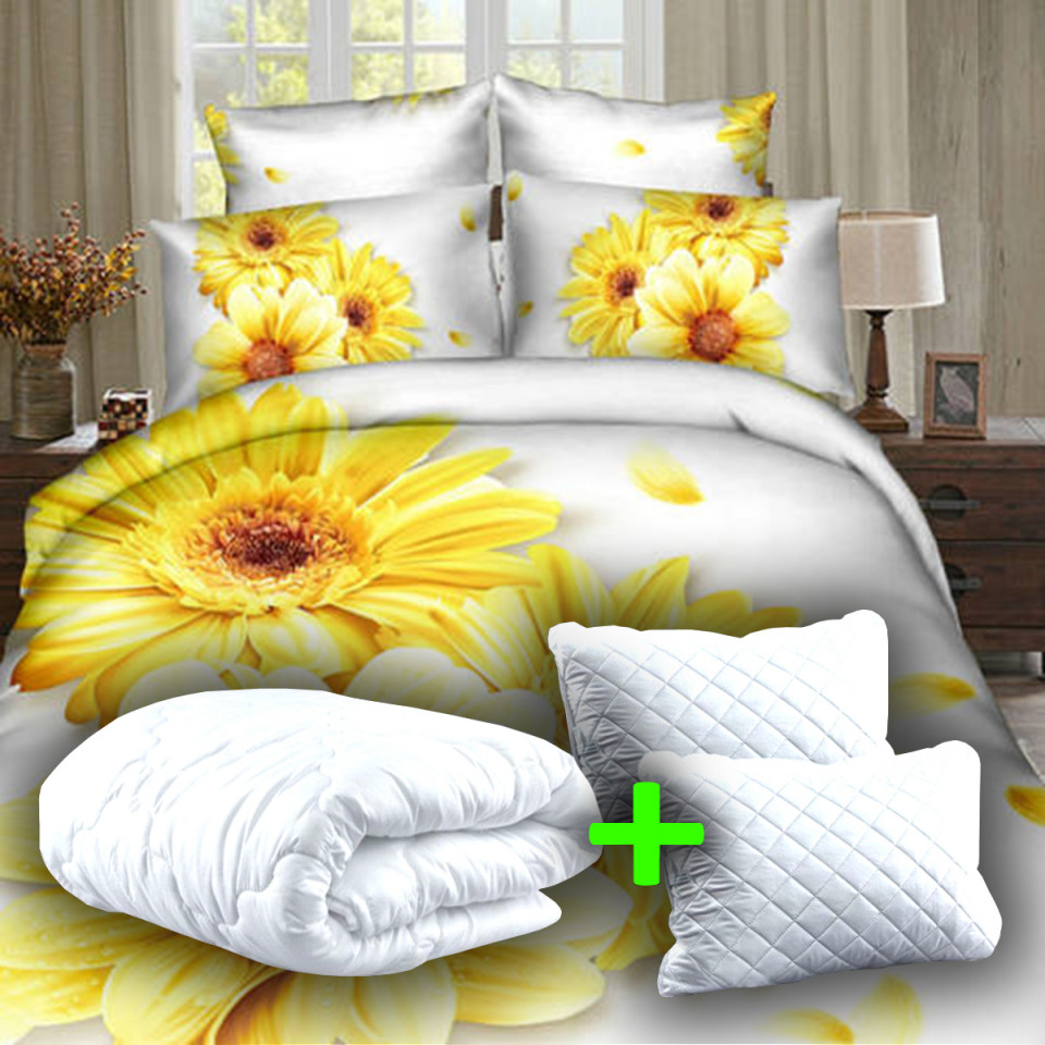PACHET PROMO LENJERIE PAT DIGITAL PRINT 3D + 2 PERNE + PILOTĂ (P3D46) (P3D46)