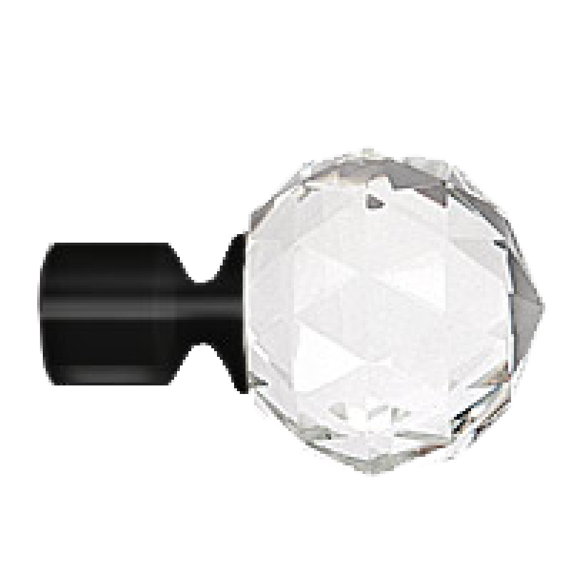 Set capat decorativ pentru galerie 19 mm kula cristal negru 2 bucati accesorii
