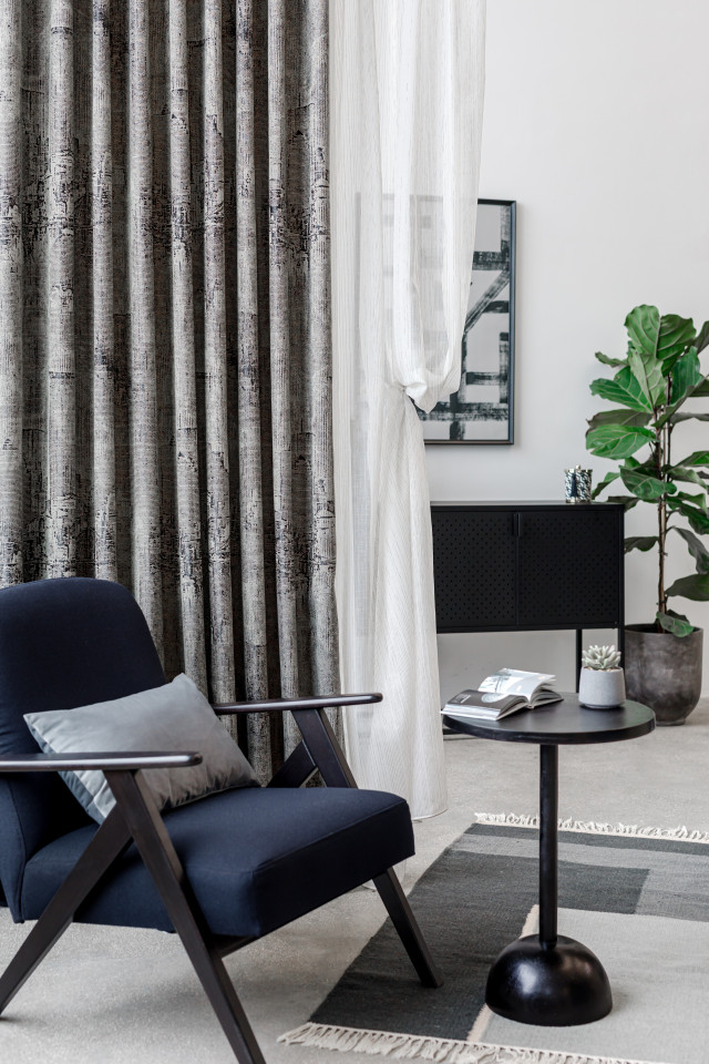 Poze DRAPERIE CU REJANSA MENDOLA COBALT NEGRU-GRI 02 casadecologistics.ro