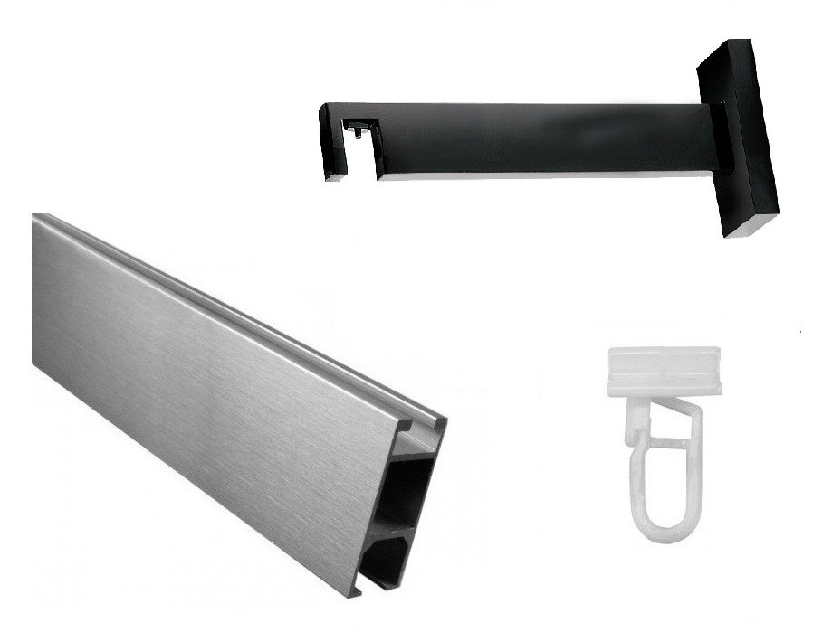 Poze Galerie SIMPLA Square Line - Boss negru cu suport negru casadecologistics.ro