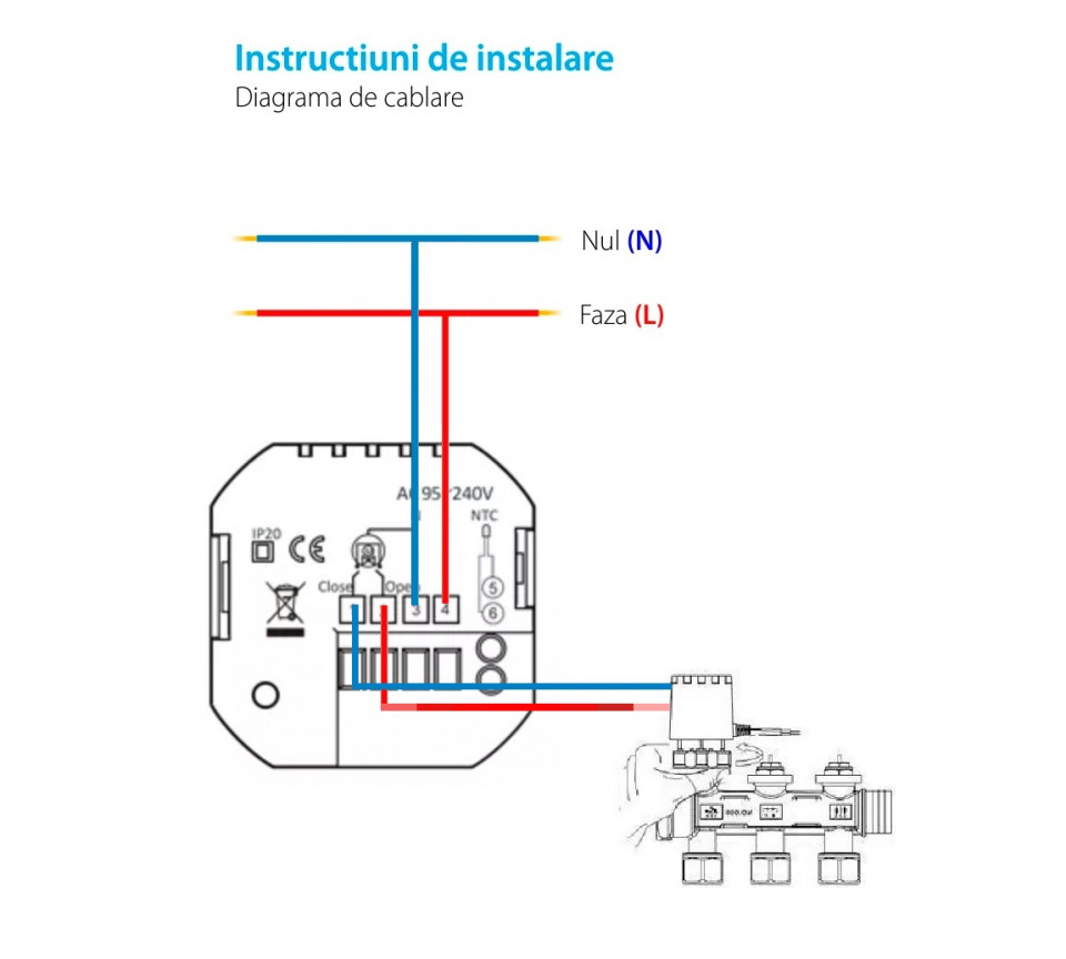 Termostat Wi-Fi pentru incalzirea in pardoseala si centrala pe gaz TOR6500 LED Color - 1 | YEO