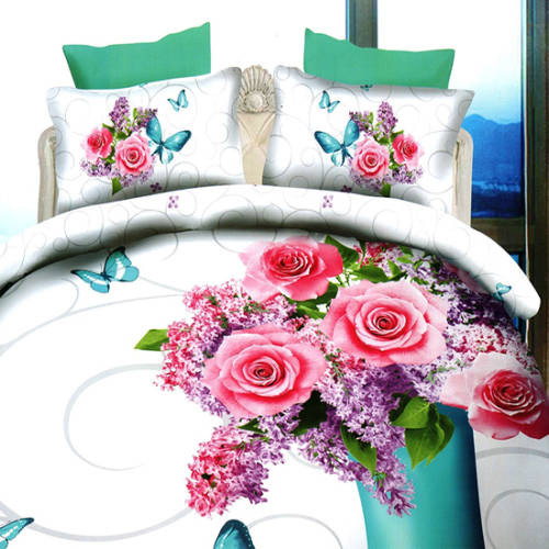 Lenjerie de pat digital print 3D (LILIAC FLOWERS) casadecologistics.ro pret redus imagine 2022