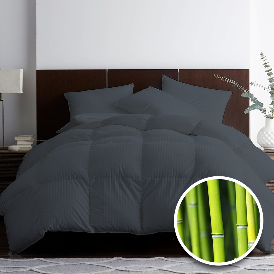 PILOTĂ MATLASATĂ BAMBUS – DE IARNĂ – ANTRACIT 200cm x 220cm 200cm