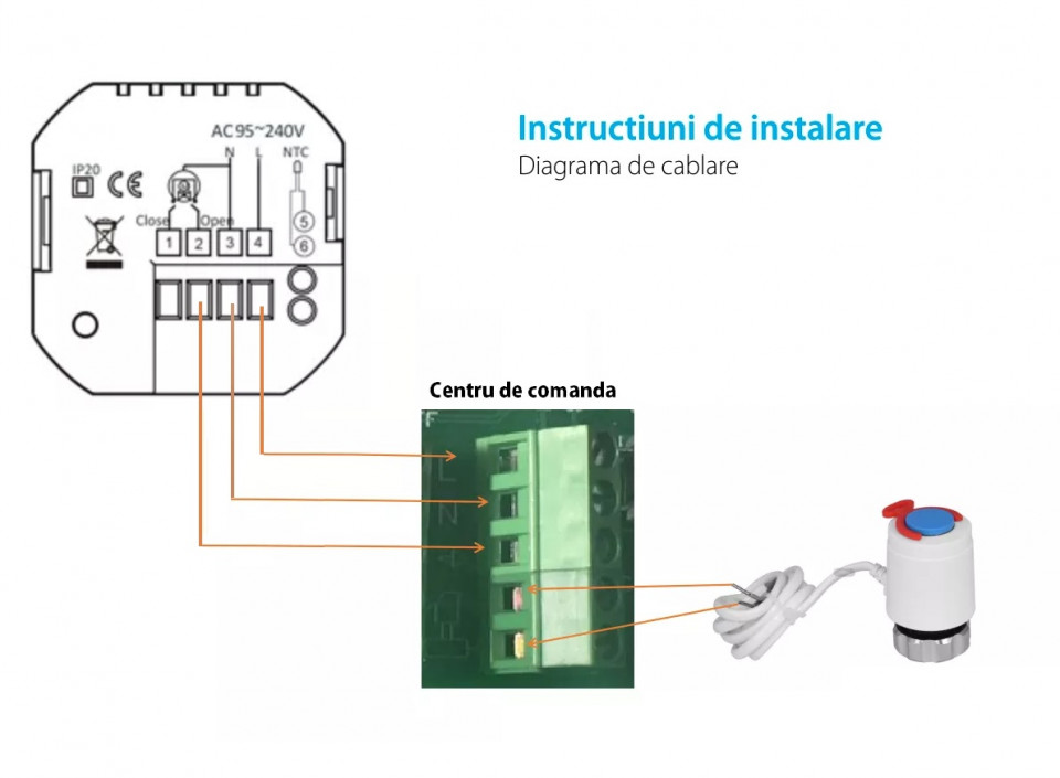 Termostat Wi-Fi pentru incalzirea in pardoseala si centrala pe gaz TOR6500 LED Color - 2 | YEO
