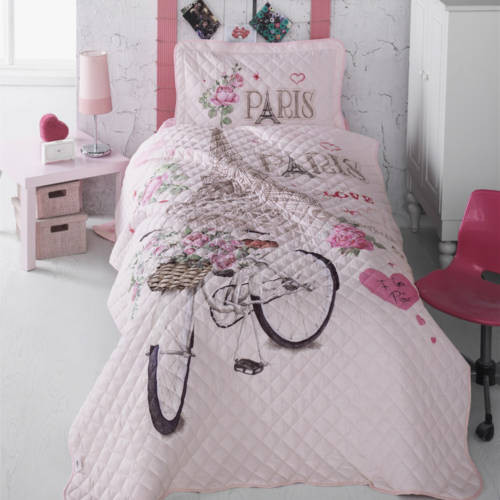 Cuvertură de pat Clasy-matlasată o persoană-PARIS LOVE casadecologistics.ro pret redus imagine 2022