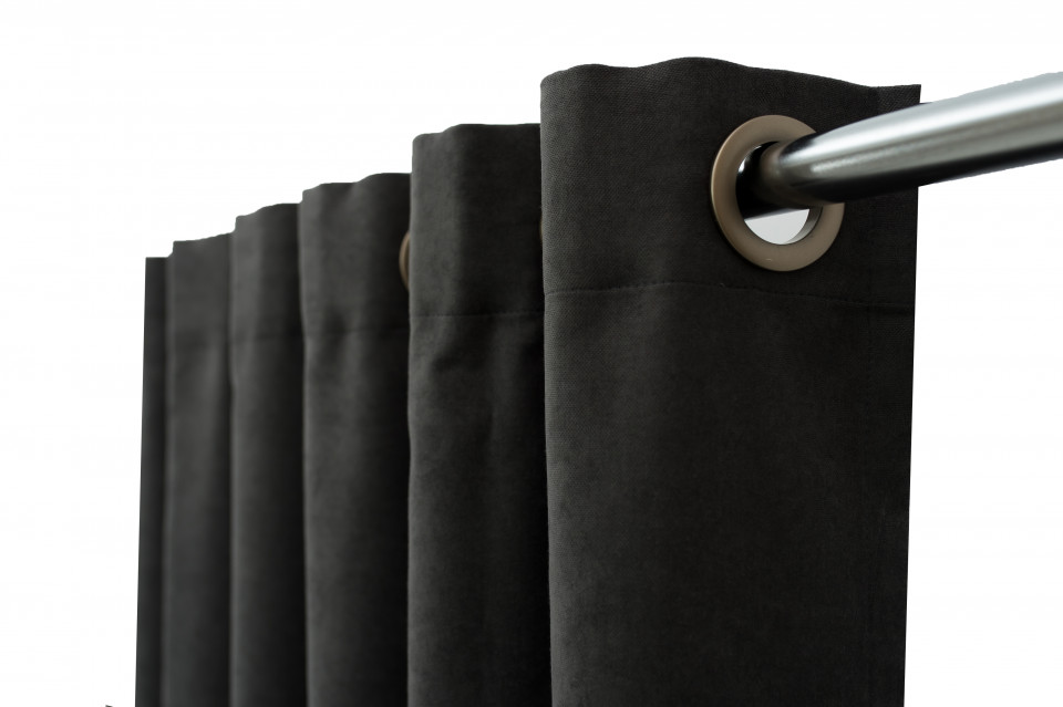 Poze Draperie,Casa Deco Logistics, soft GRI INCHIS CU INELE CAPSE AUR ANTIC casadecologistics.ro
