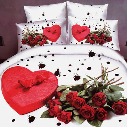 Lenjerie de pat digital print 3D (HEART GIFT) casadecologistics.ro pret redus imagine 2022