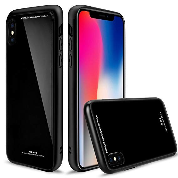 Husa Apple iPhone 6 Plus/6S Plus,Elegance Luxury Back Glass, husa cu sticla securizata pe spate de culoare neagra maggsm.ro imagine noua 2022