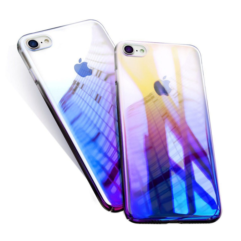 Husa Apple iPhone 6 Plus/6S Plus, Gradient Color Cameleon Albastru-Galben maggsm.ro imagine noua 2022