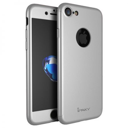 Husa Apple iPhone 8, FullBody Elegance Luxury iPaky Silver, acoperire completa 360 grade cu folie de sticla gratis iPaky imagine noua 2022