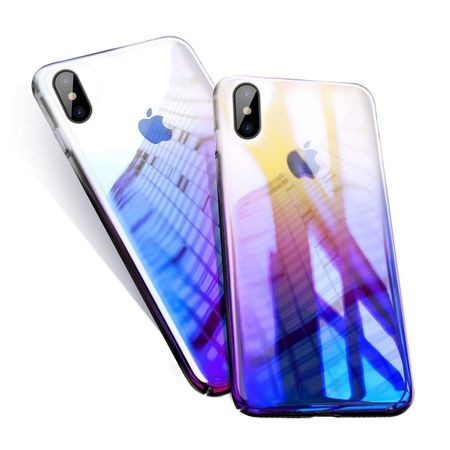 Husa Apple iPhone X, Gradient Color Cameleon Albastru-Galben maggsm.ro imagine noua 2022