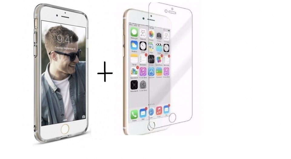 Pachet husa Elegance Luxury placata Silver pentru Apple iPhone 7 Plus cu folie de protectie gratis maggsm.ro imagine noua 2022