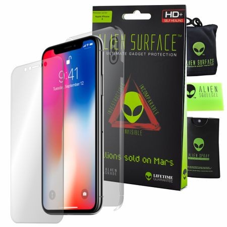FOLIE ALIEN SURFACE HD, iPhone X, PROTECTIE ECRAN, SPATE, LATERALE + ALIEN FIBER CADOU Alien Surface imagine noua 2022