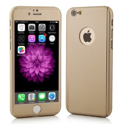 Husa Apple iPhone 5/5S/SE, FullBody Gold, acoperire completa 360 grade cu folie de sticla gratis maggsm.ro imagine noua 2022