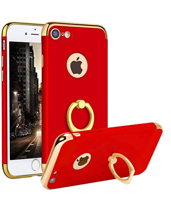 Husa Apple iPhone SE2, Elegance Luxury 3in1 Ring Rosu maggsm.ro imagine noua 2022