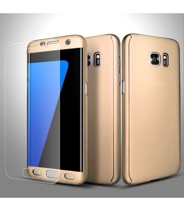 Husa Samsung Galaxy S7 Edge, FullBody Elegance Luxury Gold, acoperire completa 360 grade cu folie de protectie gratis maggsm.ro imagine noua 2022