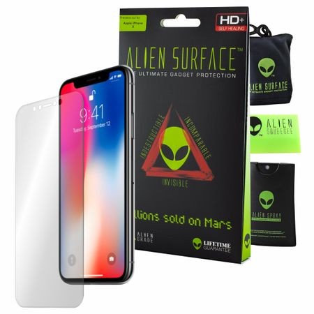 FOLIE ALIEN SURFACE HD, iPhone X, PROTECTIE ECRAN + ALIEN FIBER CADOU Alien Surface imagine noua 2022