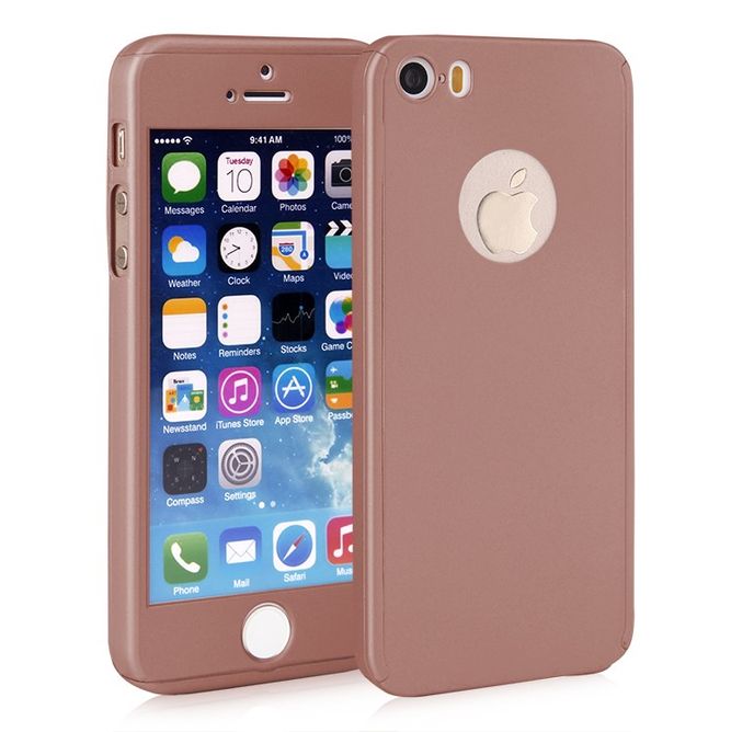 Husa Apple iPhone 5/5S/SE, FullBody Rose-Gold, acoperire completa 360 grade cu folie de sticla gratis maggsm.ro imagine noua 2022