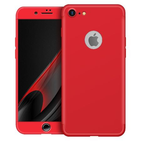 Husa Apple iPhone 7 Plus, FullBody Elegance Luxury Red, acoperire completa 360 grade cu folie de sticla gratis