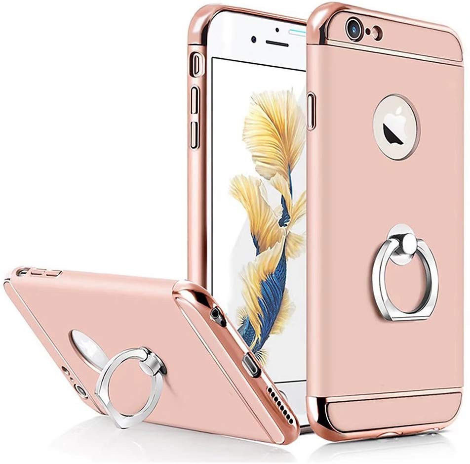 Husa Apple iPhone 8 Plus, Elegance Luxury 3in1 Ring Rose-Gold