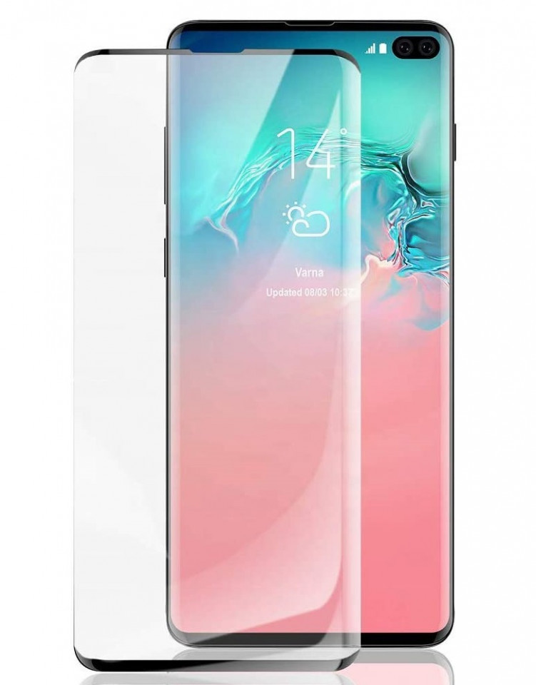 Folie de sticla pentru Samsung Galaxy S10, cu margini colorate Negru maggsm.ro imagine noua 2022