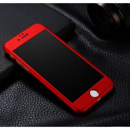Husa Apple iPhone 8, FullBody Elegance Luxury iPaky Red, acoperire completa 360 grade cu folie de sticla gratis iPaky imagine noua 2022