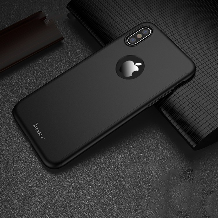 Husa Apple iPhone X, FullBody Elegance Luxury iPaky Black , acoperire completa 360 grade cu folie de sticla gratis iPaky imagine noua 2022