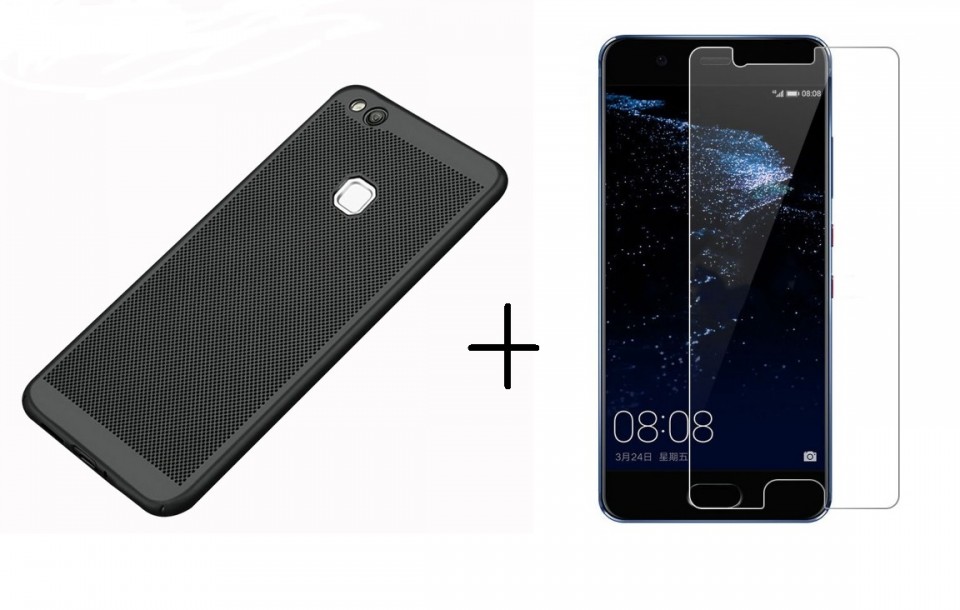 Pachet husa Elegance Luxury Mesh Black pentru Huawei P10 Lite cu folie de protectie gratis maggsm.ro imagine noua 2022