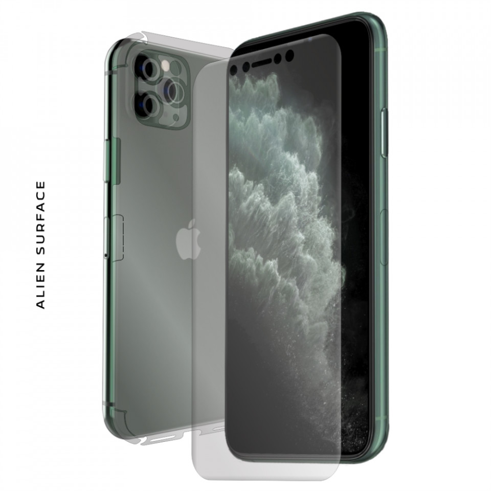 FOLIE ALIEN SURFACE HD, Apple iPhone 11 PRO, PROTECTIE FATA,SPATE,LATERALE + ALIEN FIBER CADOU